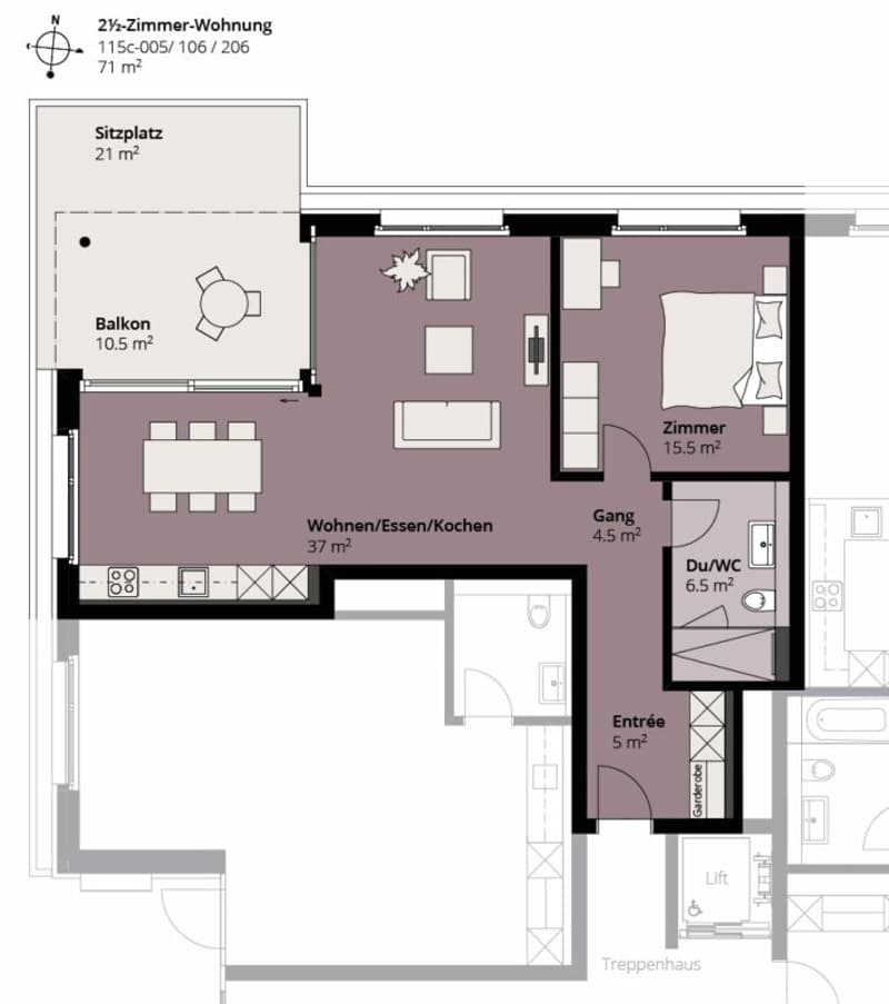 Moderne 2.5 Zimmer Wohnung am See (8)