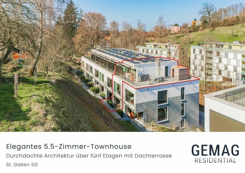 Das Beste aus Stadt und Natur - Stilvolles 5.5-Zimmer-Townhouse mit Dachterrasse (1)