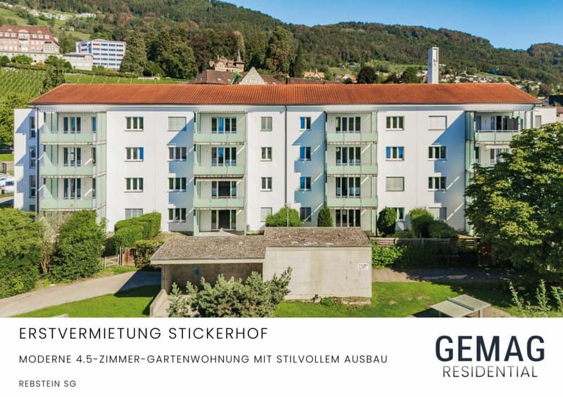 Erstvermietung Stickerhof - Moderne 4.5-Zimmer-Gartenwohnung mit stilvollem Ausbau (1)