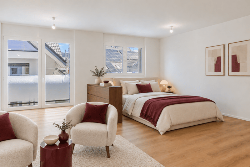 Neubau-Studio mit Balkon und eigenem Waschturm (3)