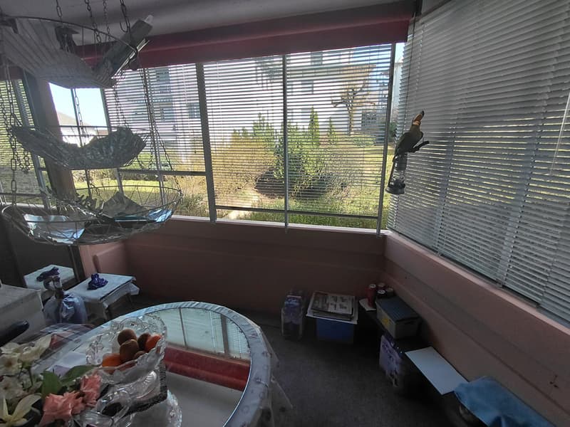 Verglaster Balkon