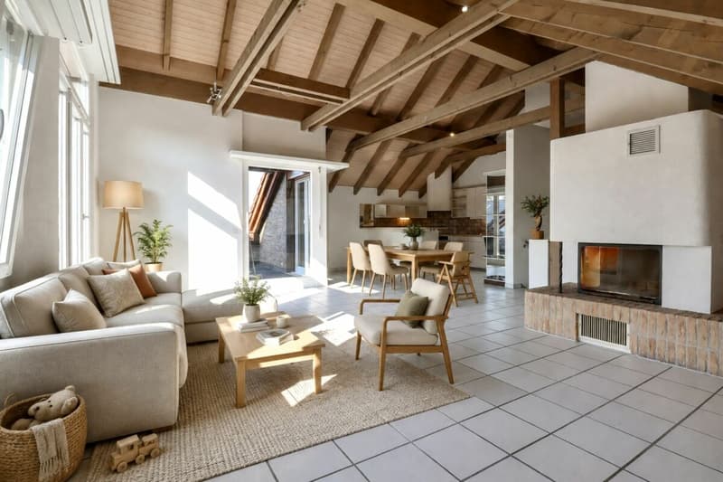 Wohnen auf zwei Ebenen - 4½-Zimmer-Maisonette mit Cheminée, Sauna und sonnigem Balkon (1)