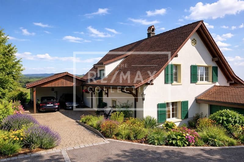 6.5++ Zi-Landhaus, WF 210 m², terrassierte Gartenanlage, Pool, Pergola, 760 m² GF, Panoramaweitsicht (3)