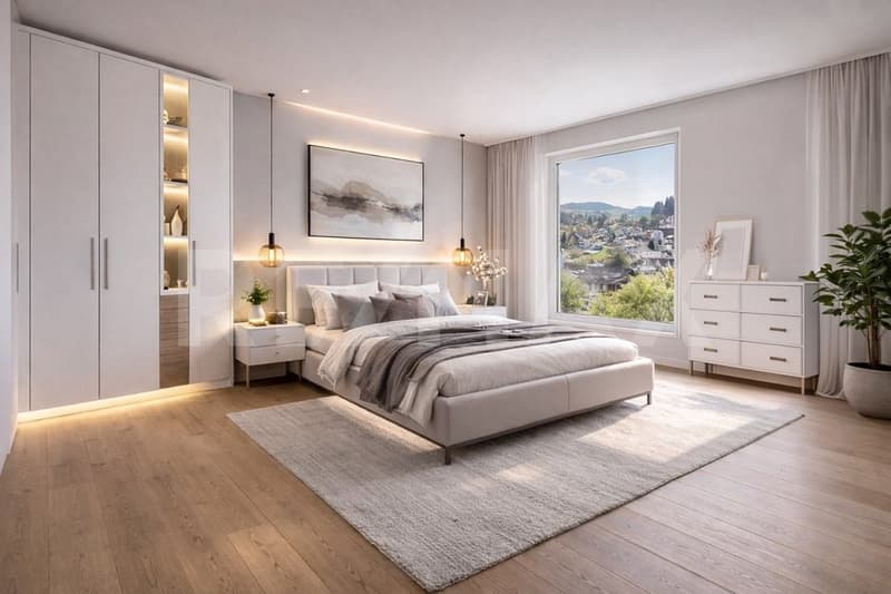 Nähe A1 und Lenzburg, 4 REFH, Hanglage mit Weitsicht, Penthouse-Attikazimmer, Terrasse und Garten (7)