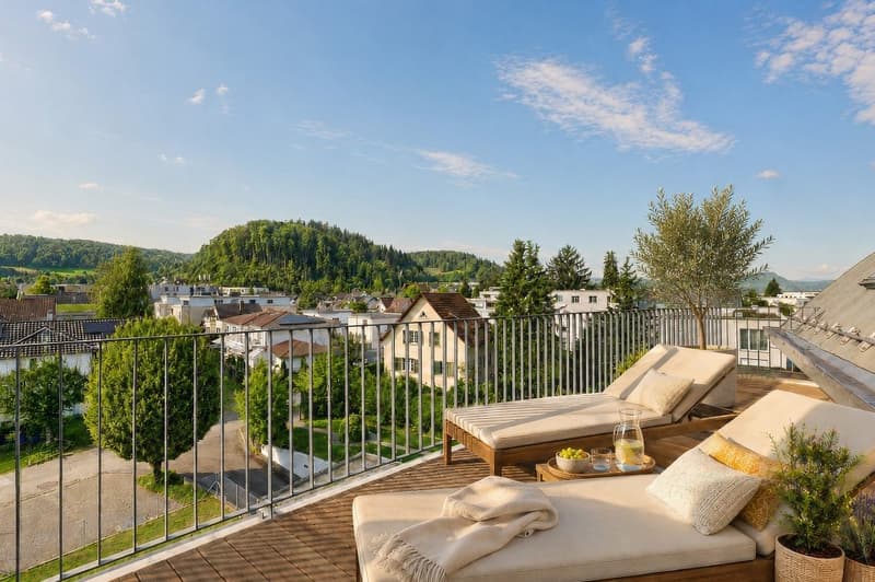 exklusives 3.5 - 5.5 Zi-Attika-Penthouse 246 m² NWF, 4 Terrassen, im Zentrum, 3 Doppelgaragen, Lift, (7)