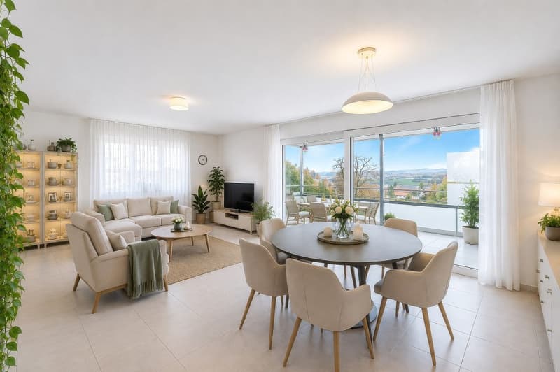 5½ Zi-Wohnung, Lift, Tiefgaragenplatz inklusive, Seesicht, verglaster Balkon, grosse Küche (9)