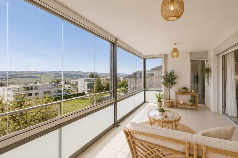 5½ Zi-Wohnung, Lift, Tiefgaragenplatz inklusive, Seesicht, verglaster Balkon, grosse Küche (4)