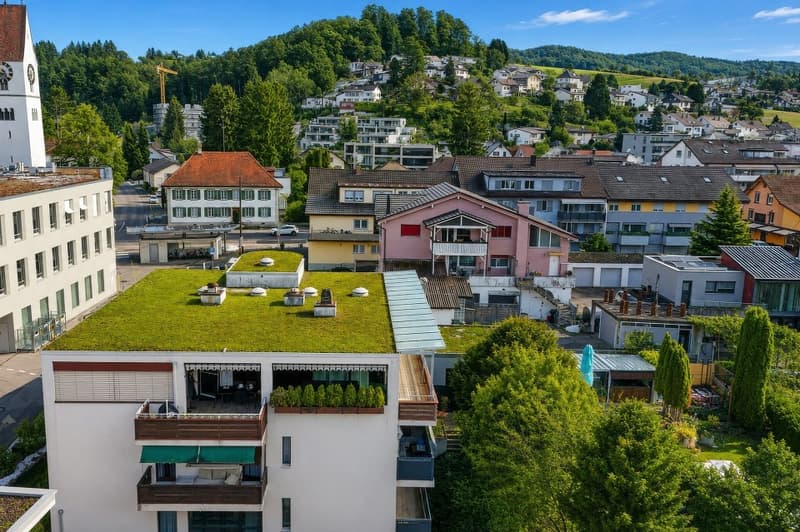 Attika-Penthouse im Zentrum - Cheminée, 2 Parkplätze inklusive, neue Pelletheizung (12)