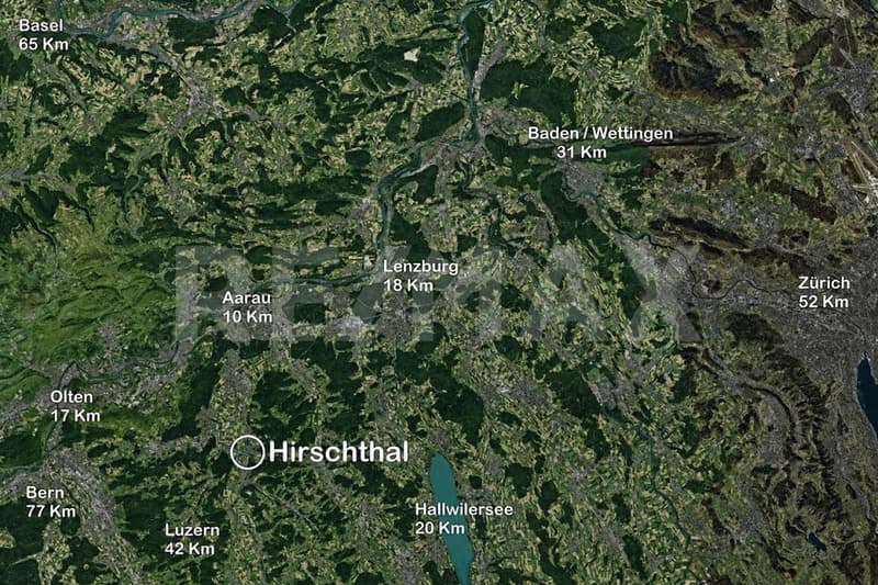 Bauland, 1'343 m², Bauzone W2A, Villen-Hanglage, unverbaubare Weitsicht, nahe A1 und Aarau (9)