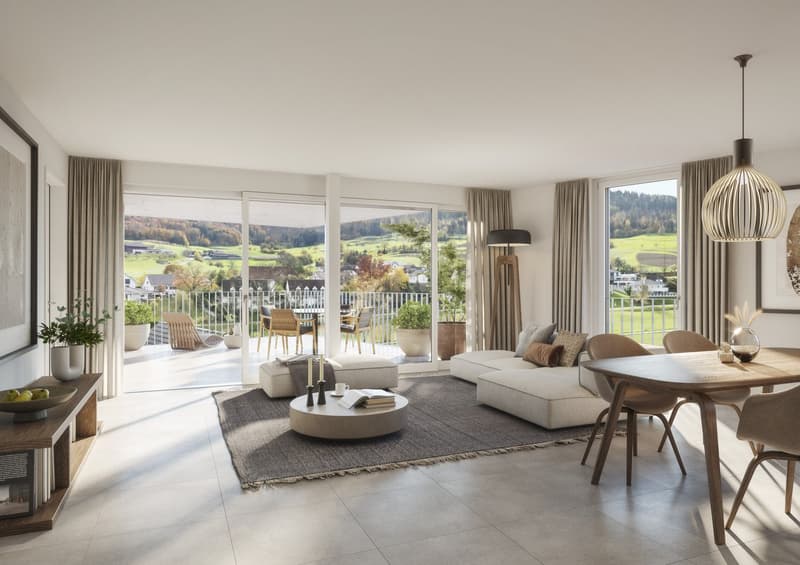 VIVRE AVEC UNE VUE PANORAMIQUE : Appartement neuf de 4,5 pièces à Wegenstetten (2)