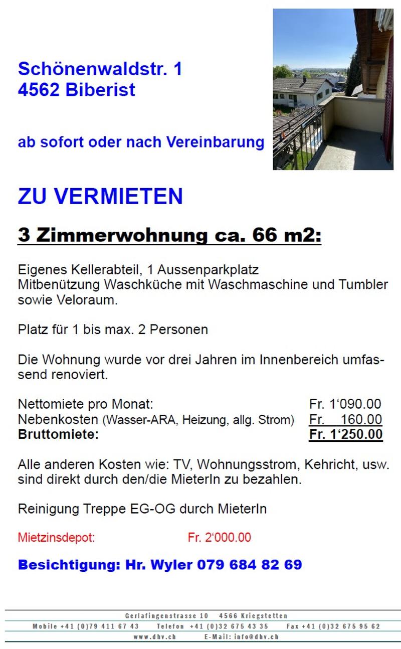 Gepflegte 3-Zimmer-Wohnung mit Balkon in Biberist – sofort verfügbar! (17)