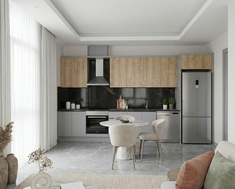 Bright, sunny 3-room apartment with a wide view to the sea in Alanya (5)