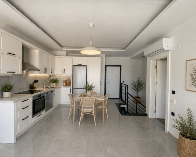 MODERN 3-ROOM MAISONETTE APARTMENT ONLY 200 METERS FROM THE SEA IN ALANYA OBA (5)