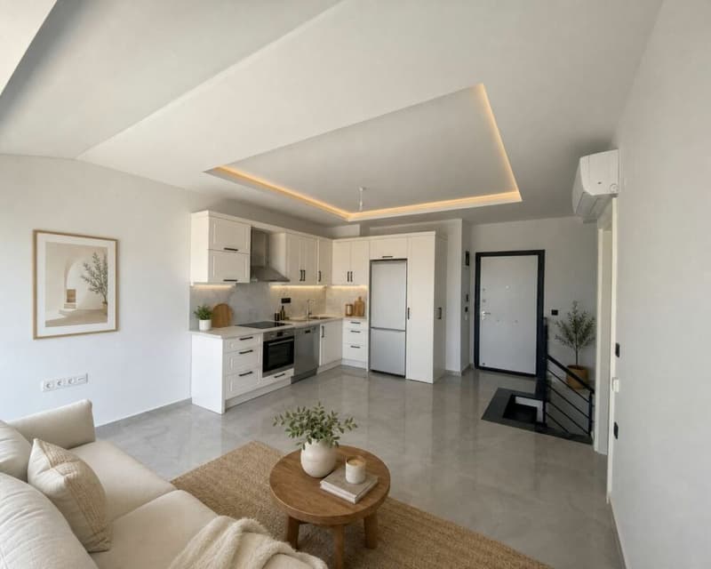 MODERN 3-ROOM MAISONETTE APARTMENT ONLY 200 METERS FROM THE SEA IN ALANYA OBA (4)