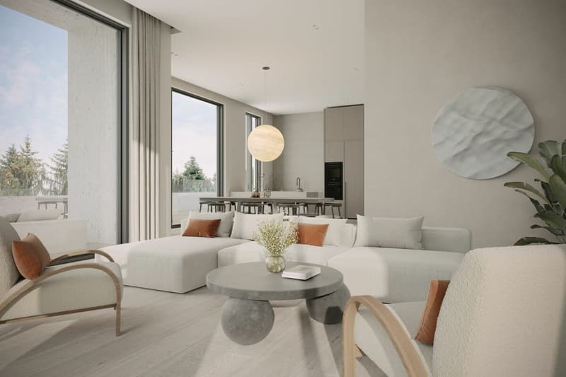 2½ Zimmer Wohnung mit Terrasse: Neubau mit Blick ins Grüne (2)
