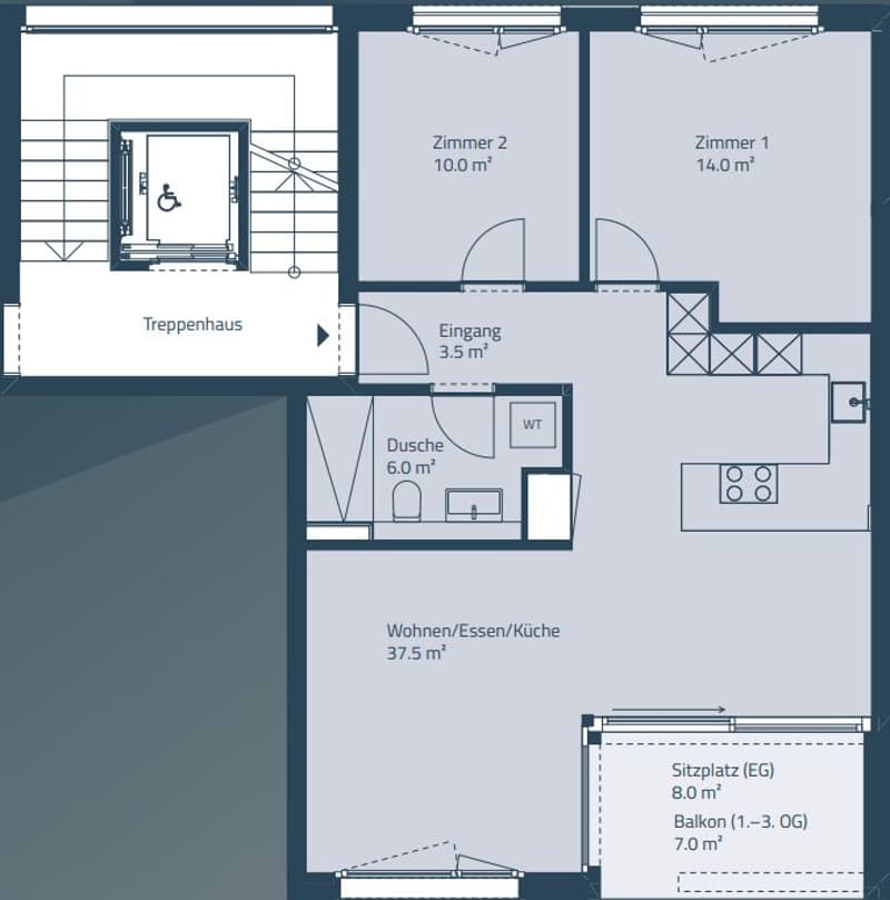 Sonnige 3.5-Zimmer-Wohnung am ruhiger Lage (9)