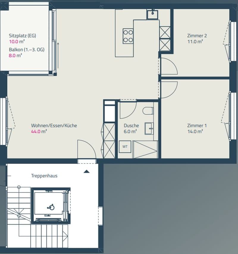 Moderne, neuwertige 3.5-Zimmer-Wohnung an ruhiger Lage (10)