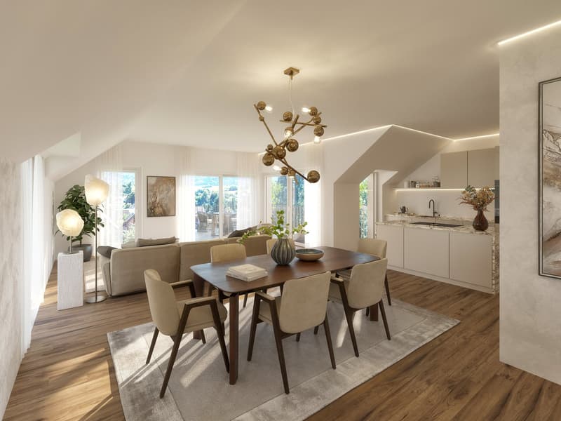 Luxurious 3.5-room attic apartment in a new building with architectural elegance + exclusive rooftop terrace (3)