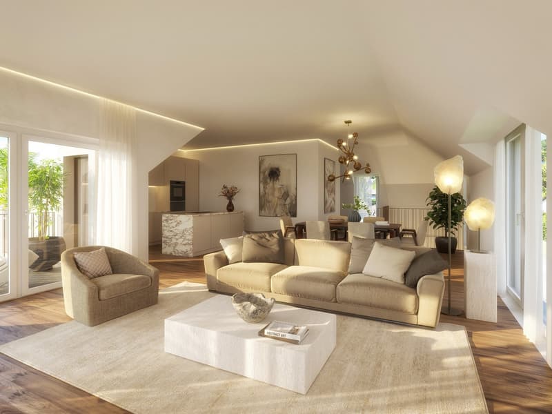 Luxurious 3.5-room attic apartment in a new building with architectural elegance + exclusive rooftop terrace (4)