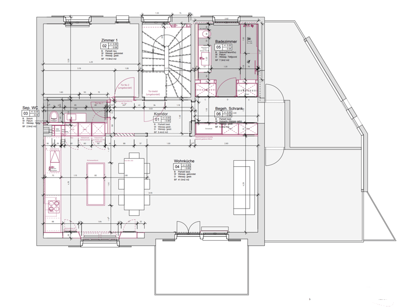 Living room, kitchen, 3 bedrooms, 2 bathrooms, balcony, storage room, entrance hall