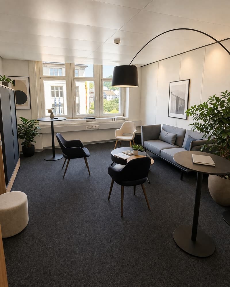 Les images photoréalistes ainsi que le mobilier représenté sont présentés uniquement à titre dillustration. Les bureaux sont loués non meublés.