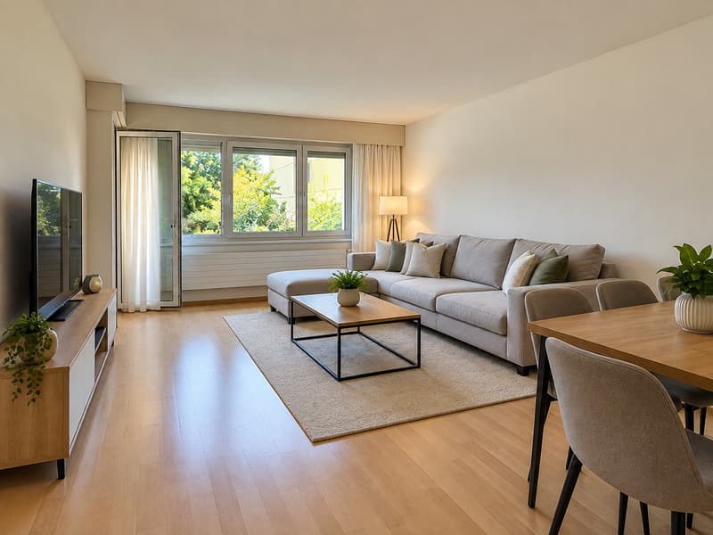 Newly Furnished 3.5-Room Apartment with Balcony and Beautiful Views in Zürich Oerlikon (1)
