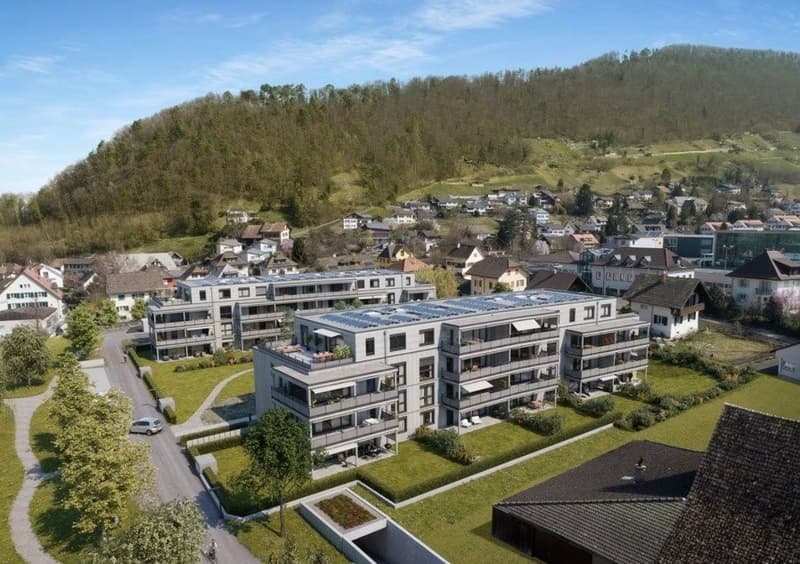 00 Aussenansicht, Haus 1+3 im Vordergrund