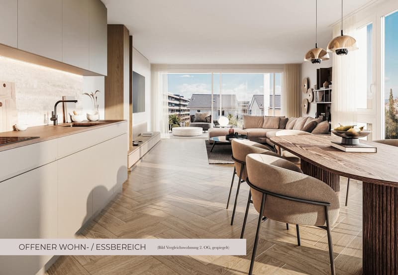 Sonne bis in die Abendstunden – Stilvolle 3.5‑Zimmer‑Wohnung mit Weitblick und viel Licht (2)