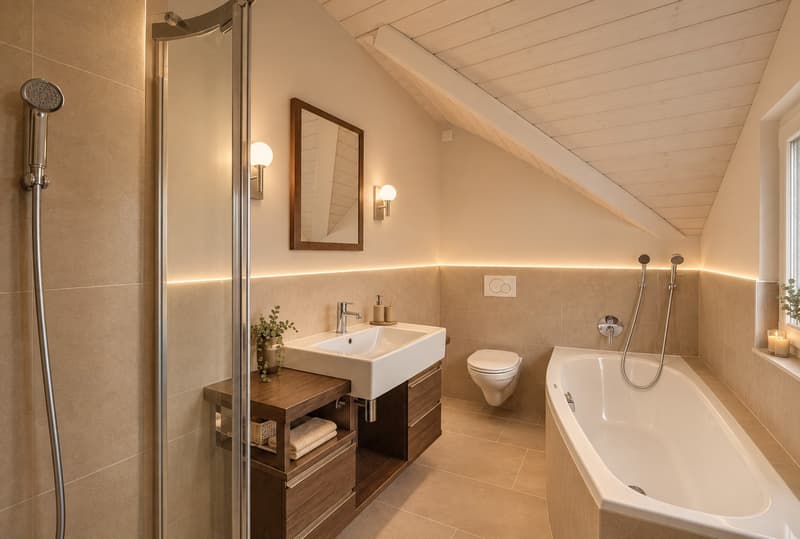 Salle de bain et doueche privative
