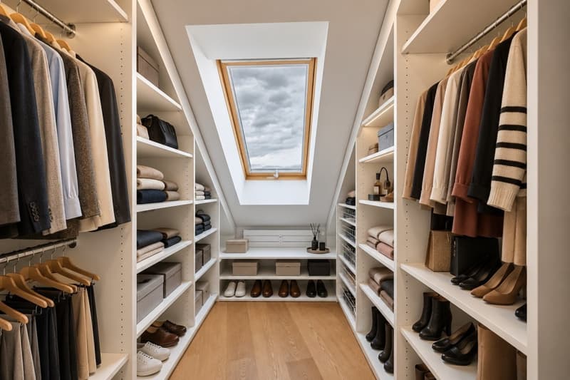 Begehbarer Kleiderschrank voll