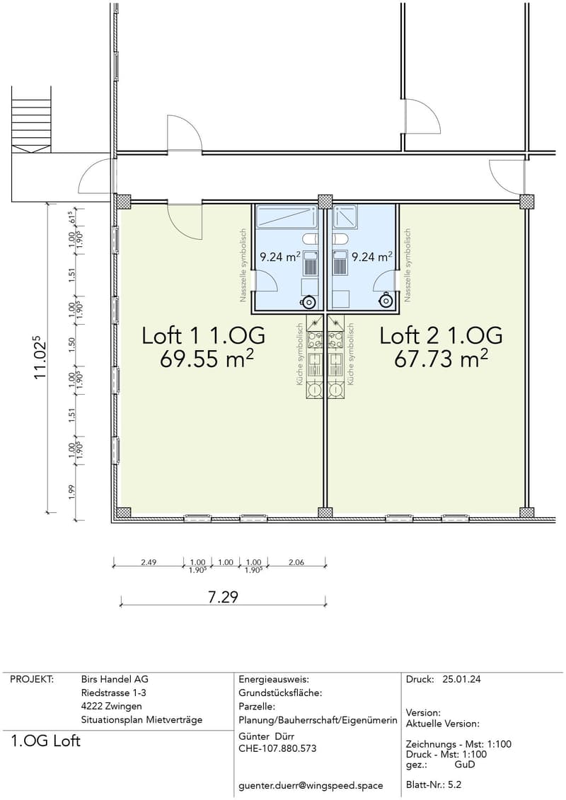 Atelier/ Werkraum, auch geeignet als Kurslokal, 131 m2 in Industriegebiet (2)