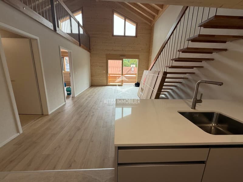 Attique 3,5 pièces neuf, belle mezzanine. (7)