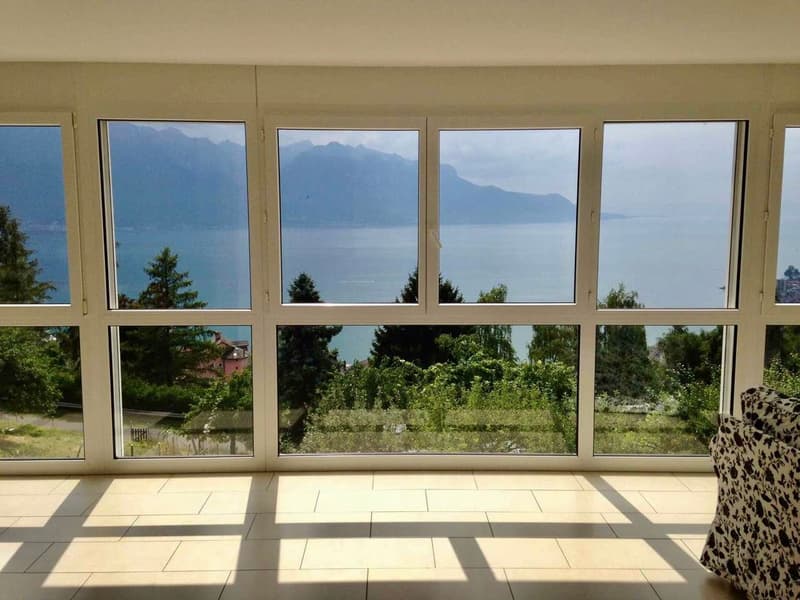 For rent: large sunny furnished appartement  with a beautiful lake view, near Montreux (2)