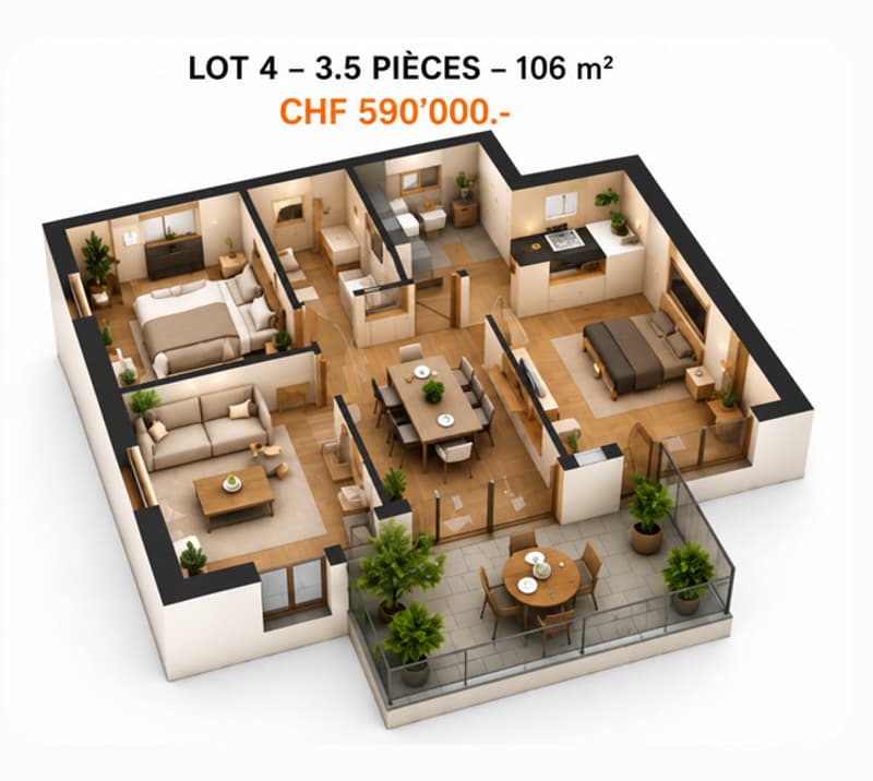 Projet immobilier d'exception au coeur de Cheiry / 6 appartements PPE (5)