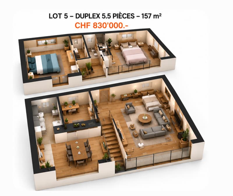 Projet immobilier d'exception au coeur de Cheiry / 6 appartements PPE (6)