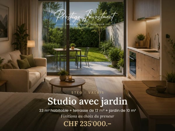 STUDIO NEUF avec jardin À STEG (VS) 12