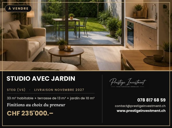 STUDIO NEUF avec jardin À STEG (VS) 1