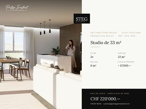 STEGref.905 - Studio neuf 21 m² avec balcon, 2e étage, CHF 284'460.-- 1