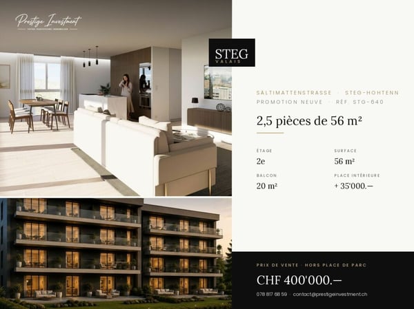 STEGref640 - 3.5 pièces, balcon de 20 m², 2ème étage, CHF 517'200.-- 1