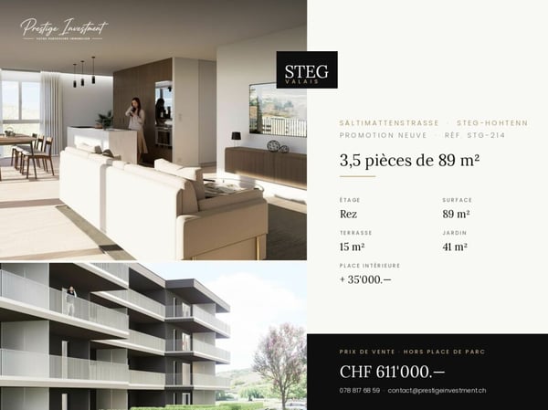 STEGref214 - 2.5 pièces de 56 m² au rez, CHF 790'020.-- 1