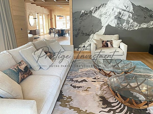 Magnifique Chalet Prestige: le golf en voisin, les Alpes en horizon. 10