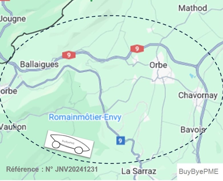 a map with the location of a house property in France