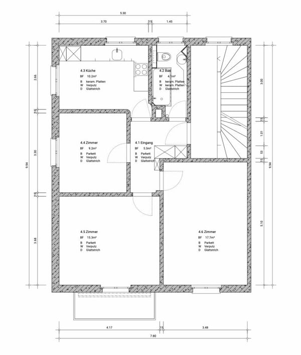 Renovierte 1-Zimmer Altbauwohnung im Lorrainequartier mit Garage 8