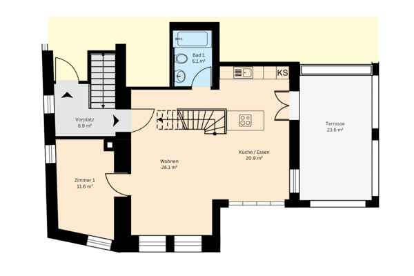 Drei Etagen Raumgefühl - Maisonette mit Terrasse mitten im neuen Zentrum 2