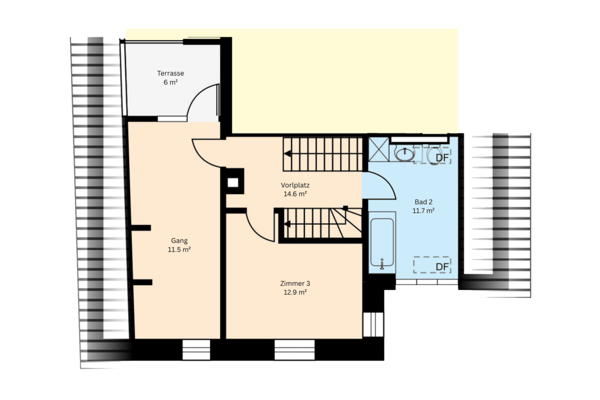 Drei Etagen Raumgefühl - Maisonette mit Terrasse mitten im neuen Zentrum 3