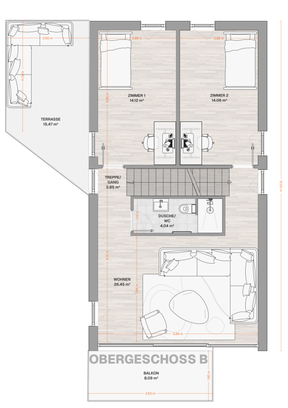 Neubau von drei modernen Upside Down Einfamilienhäuser in der Seelandgemeinde Jens