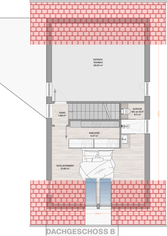 Neubau von drei modernen Upside Down Einfamilienhäuser in der Seelandgemeinde Jens
