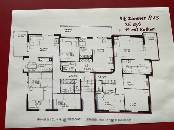 Schöne 4.5 Zimmer Wohnung mit grossem Balkon 1
