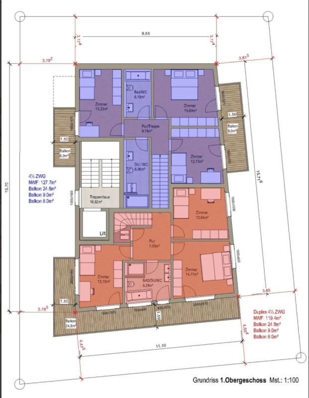 4.5 Appartamento Duplex Piano Superiore con Vista sul Matterhorn - Progetto di Costruzione Nuova di Classe Superiore a Zermatt - Residenza Principale