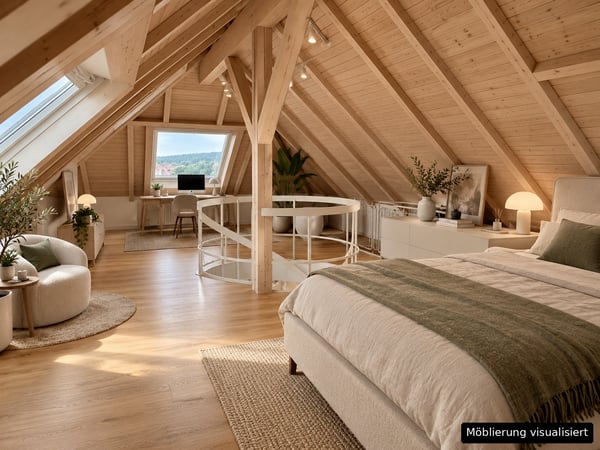 Renovierte 4.5-Zimmer-Dachwohnung mit Cheminée, Lift und Weitblick 4